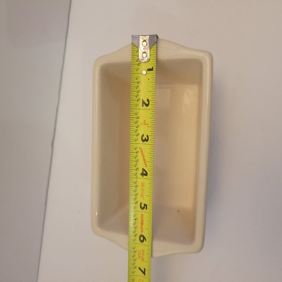 Vintage Holly Leaf Design Rectangular Ceramic Dish Bread Pan 6.5" X 3.5" - Picture 6 of 7